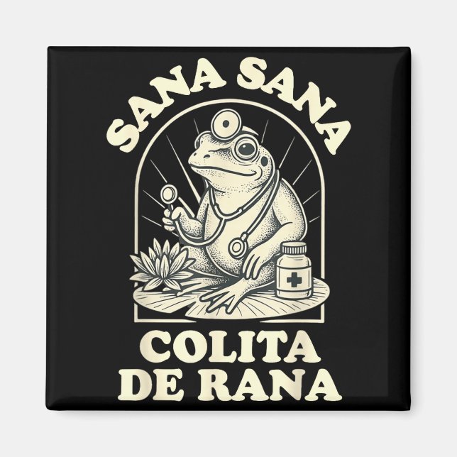 Imán Sana Sana Colita De Rana Cute Frog Design  (Frente)