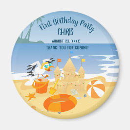 Imán Sand castle beach divertida fiesta de cumpleaños d
