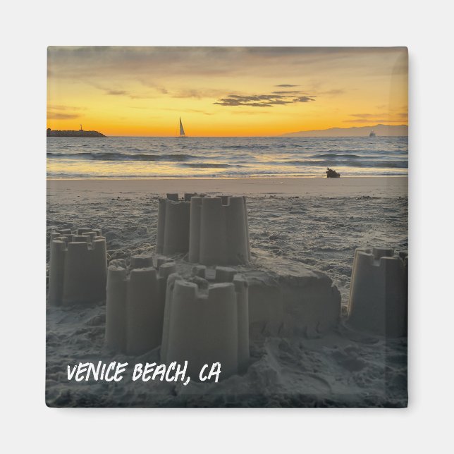 Imán Sandcastle Sunset Dreams - Venice Beach, Californi (Frente)