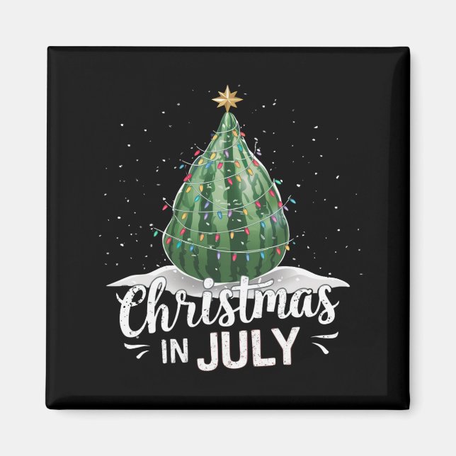 Imán Sandía Árbol de Navidad Navidad en Julio Verano (Frente)