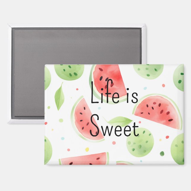 Imán Sandía Fruta Rosa Verde (Anverso/Reverso)