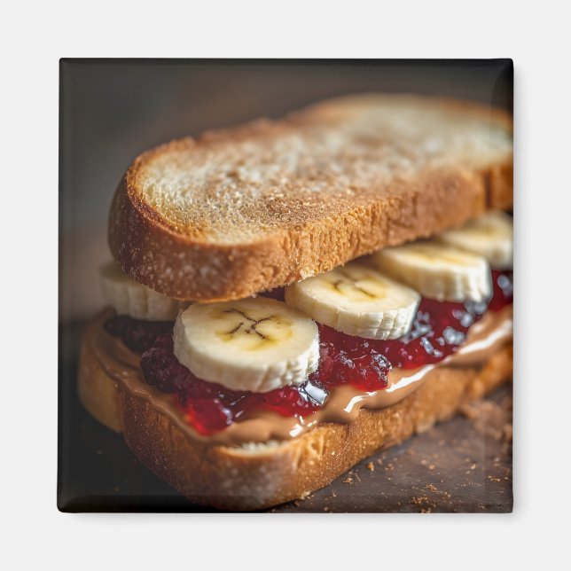Imán Sándwich de mantequilla de maní y jalea de uva (Frente)