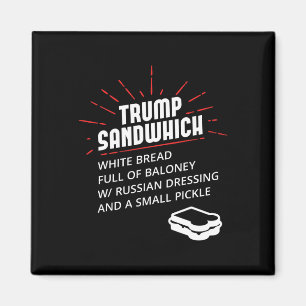 Imán Sándwich Trump Pan Blanco Lleno De Aderezo Ruso Lo