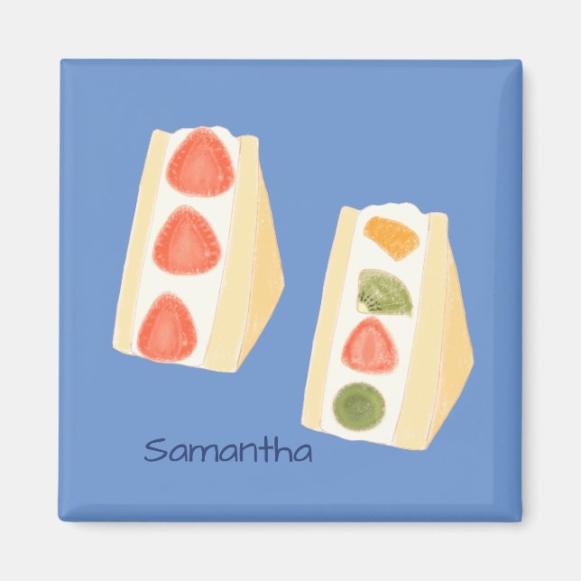 Imán Sándwiches De Frutas Y Postres De Crema (Frente)