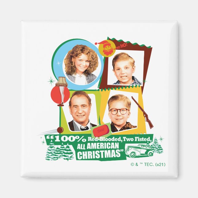 Imán Sangre Roja, Dos Puños, Todos Navidades Americanos (Frente)