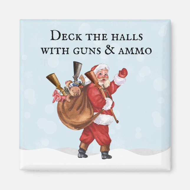 Imán Santa Amante de Armas Decora los pasillos Tiroteo  (Frente)