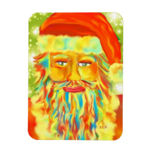 Imán Santa Art De "Colorful Claus" De Victoria Lynn Hal