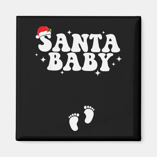 Imán Santa Baby Christmas Pregnancy Announcement Pregna (Frente)