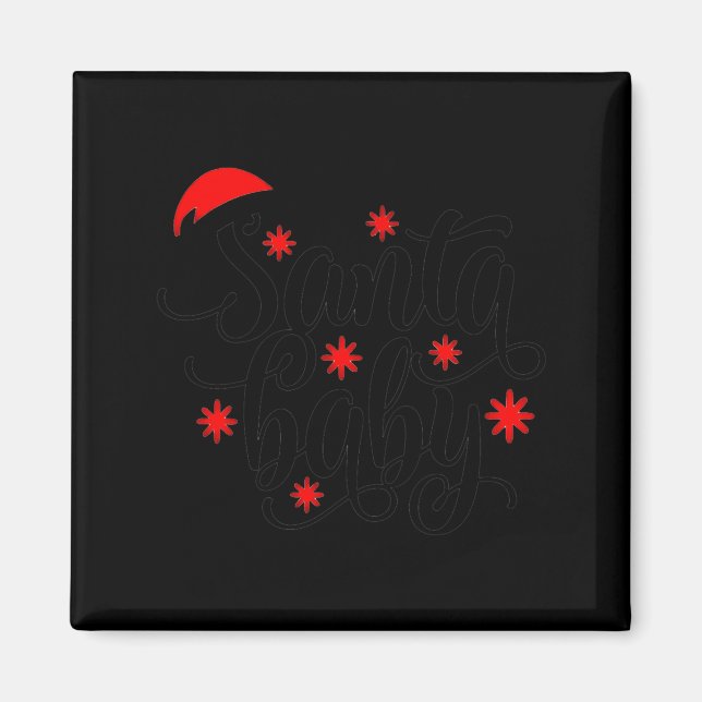 Imán Santa Baby Pregnancy Announcement Christmas Santa  (Frente)