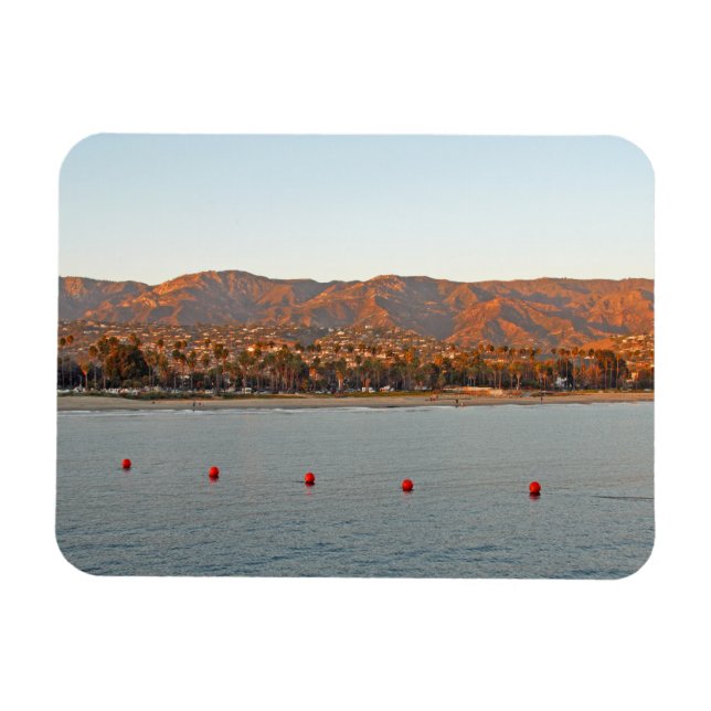 Imán Santa Barbara, montañas de la puesta de sol de Cal (Horizontal)