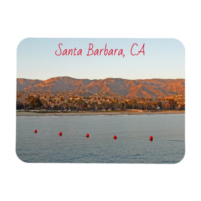 Imán Santa Barbara, montañas de la puesta de sol de Cal (Horizontal)