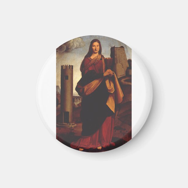 Imán Santa Bárbara por Giovanni Antonio Boltraffio (Frente)