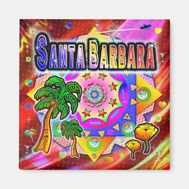 Imán Santa Barbara Tropical Friends Magnet (Frente)