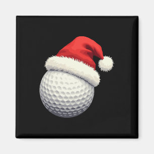 Imán Santa Bola de Golf Divertida de Navidad con Sombre