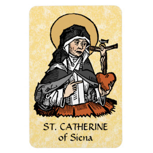 Imán Santa Catalina de Siena con Corazón con Crucifijo