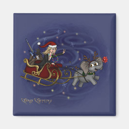 Imán Santa Chris y Wilbur Sleigh Ride Magnet