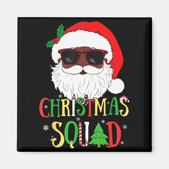 Imán Santa Christmas Squad Black Men African American P (Frente)