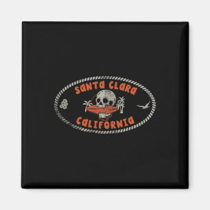 Imán Santa Clara California Ca Surfista Retro Frente Y 