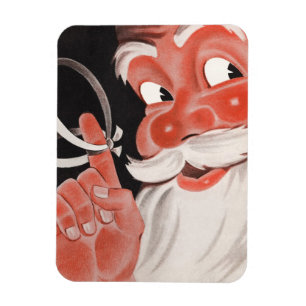 Imán Santa Claus antiguo con cuerda recordatoria en el 