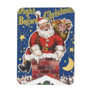 Imán Santa Claus antiguo, Era la Noche Antes de Navidad