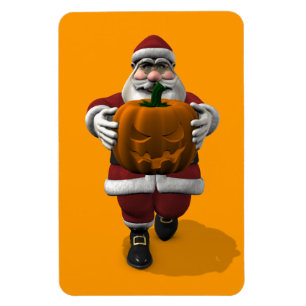 Imán Santa Claus con calabaza gigantesca