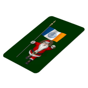 Imán Santa Claus Con El Diseño De La Ciudad De Nueva Yo