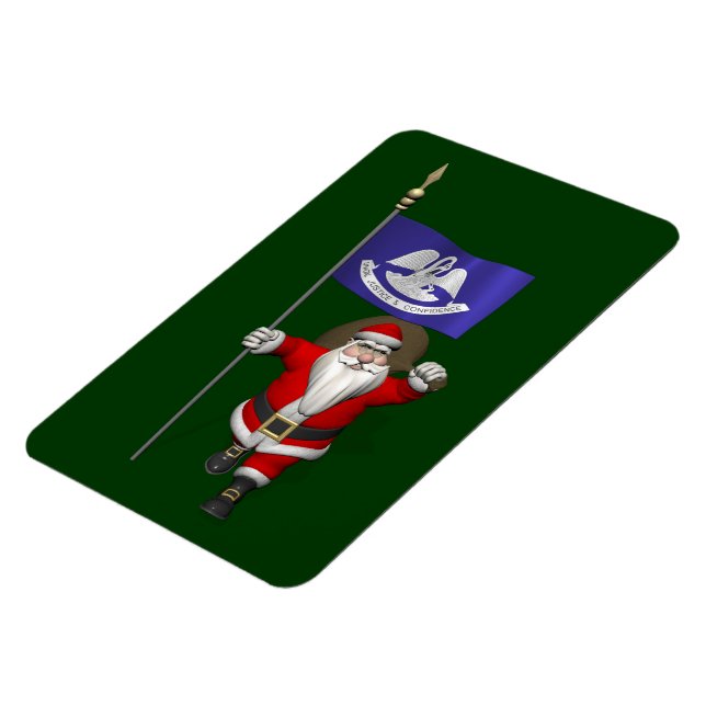 Imán Santa Claus Con El Diseño De Luisiana (Lado Izquierdo)