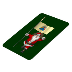 Imán Santa Claus Con El Diseño De Nueva Jersey
