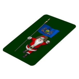 Imán Santa Claus Con El Diseño De Pensilvania