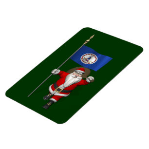Imán Santa Claus Con El Encargado De Virginia