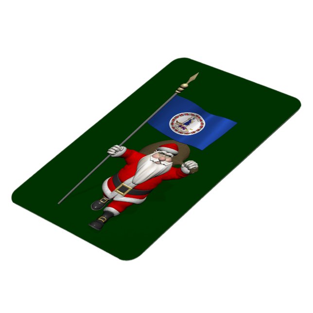 Imán Santa Claus Con El Encargado De Virginia (Lado Izquierdo)