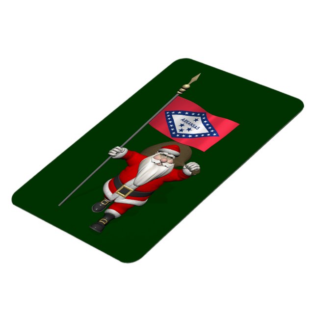 Imán Santa Claus Con El Fin De Arkansas (Lado Izquierdo)