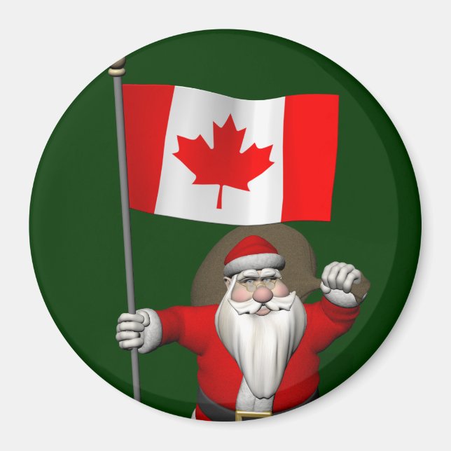 Imán Santa Claus Con El Fin De Canadá (Frente)
