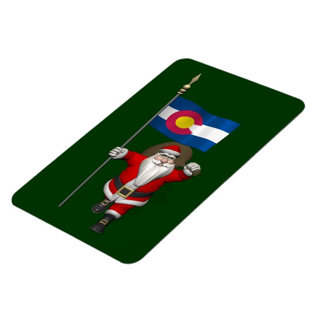 Imán Santa Claus Con El Fin De Colorado (Lado Izquierdo)