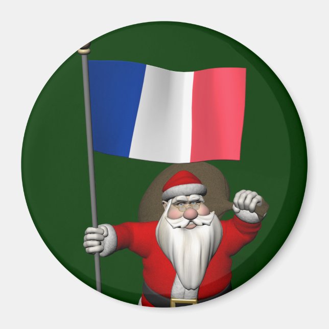 Imán Santa Claus Con El Fin De Francia (Frente)