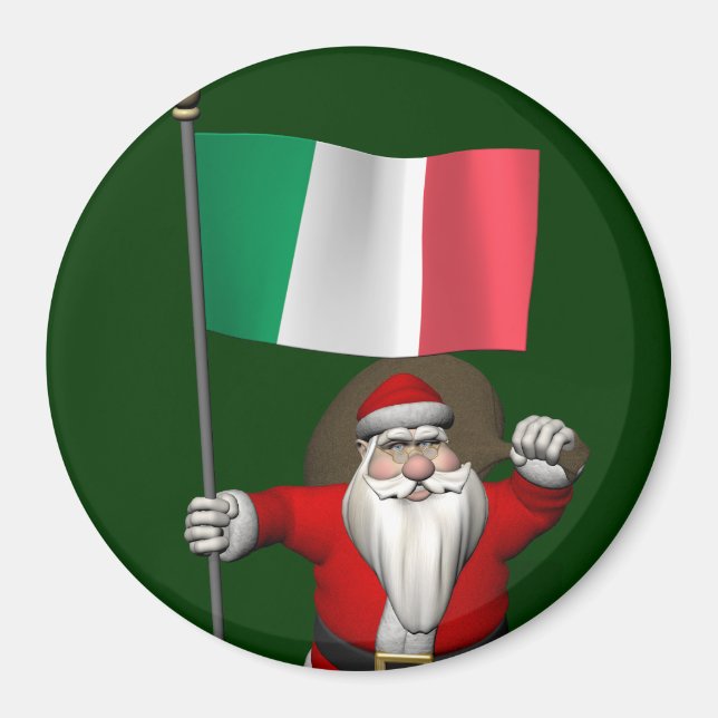 Imán Santa Claus Con El Fin De Italia (Frente)