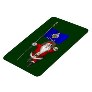 Imán Santa Claus Con El Fin De Kansas