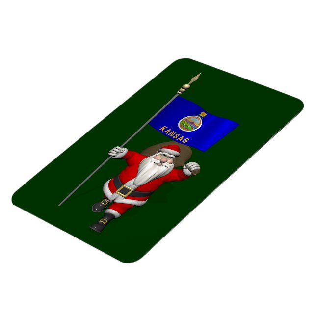 Imán Santa Claus Con El Fin De Kansas (Lado Izquierdo)