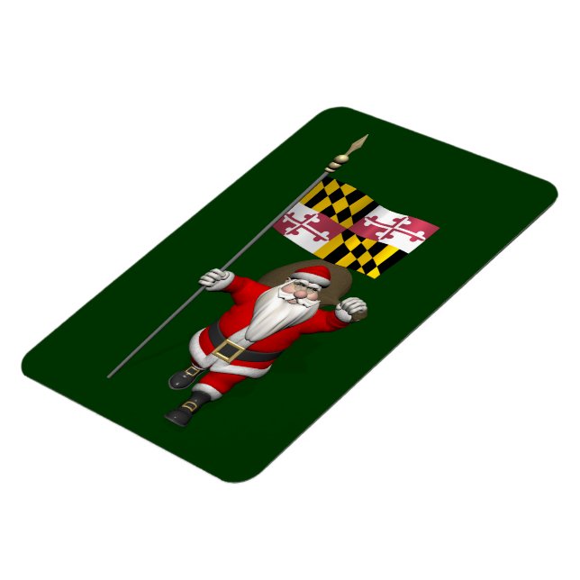 Imán Santa Claus Con El Fin De Maryland (Lado Izquierdo)
