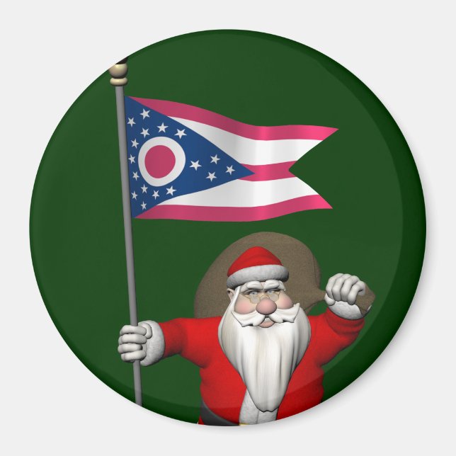 Imán Santa Claus Con El Fin De Ohio (Frente)