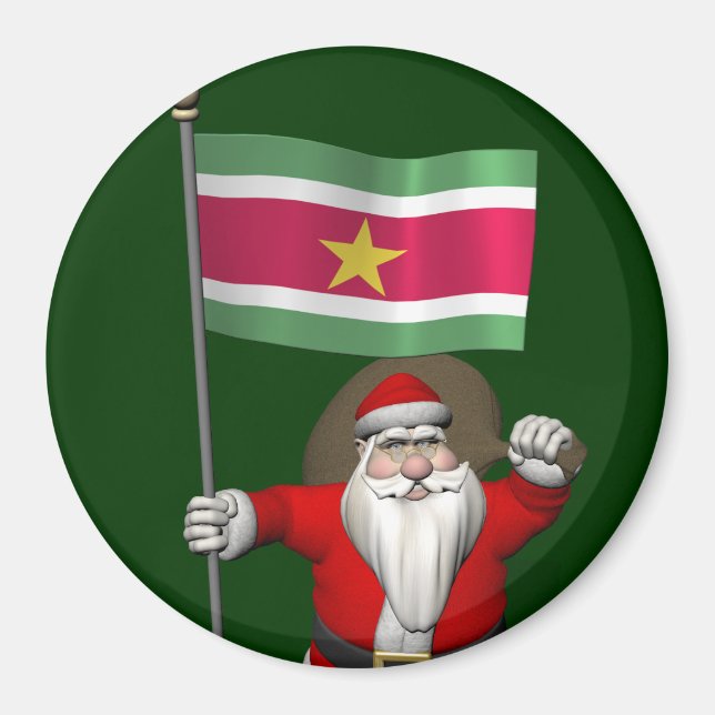 Imán Santa Claus Con El Fin De Surinam (Frente)