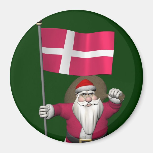 Imán Santa Claus Con El Firma De Dannebrog (Frente)