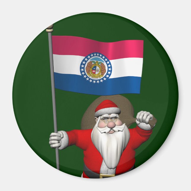 Imán Santa Claus Con El Firma De Misuri (Frente)