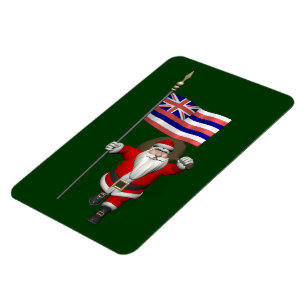 Imán Santa Claus Con El Firme De Hawaii