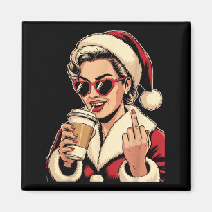 Imán Santa Claus de Navidad Vintage Camiseta de Corazón