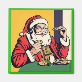 Imán Santa Claus Disfrutando De Un Aperitivo