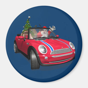 Imán Santa Claus Driving A Mini