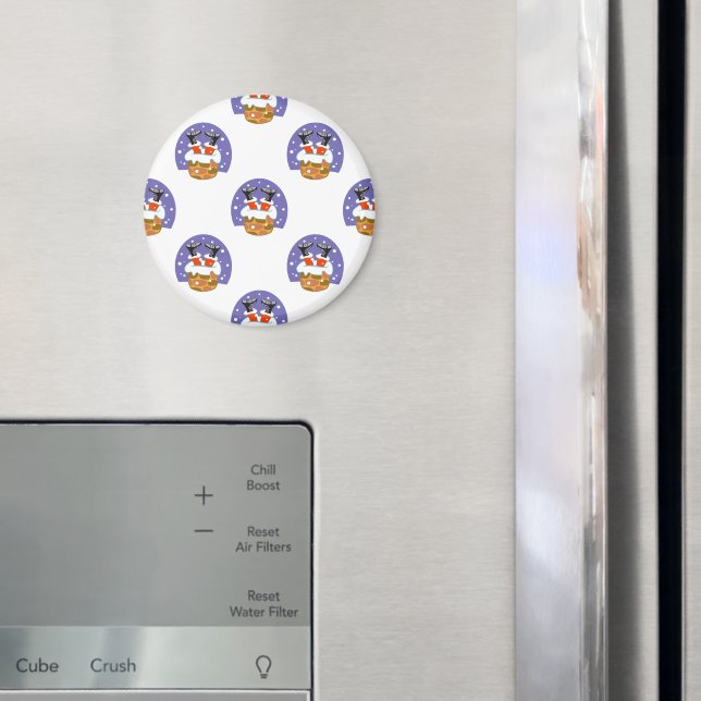 Imán Santa Claus En Chimney, Nieve, Navidades, Año Nuev (In situ (nevera))