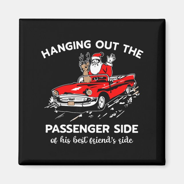 Imán Santa Claus Hanging Out The Penger Side  (Frente)