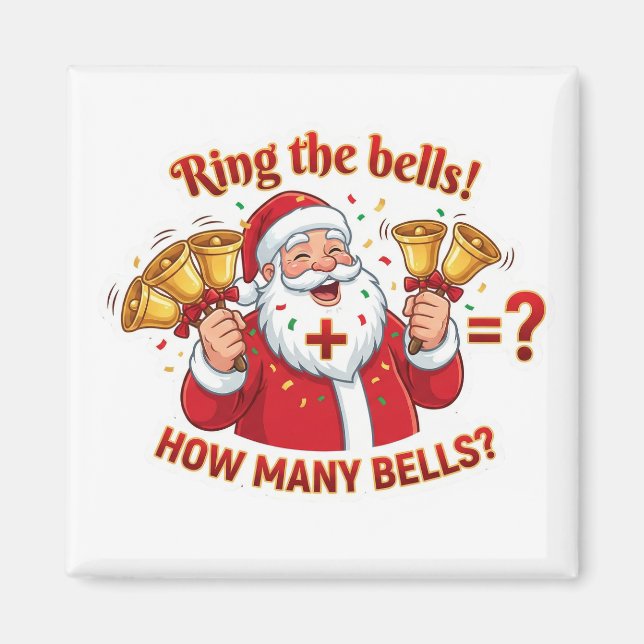 Imán Santa Claus Jingle Bells Addition Math Game Magnet (Frente)
